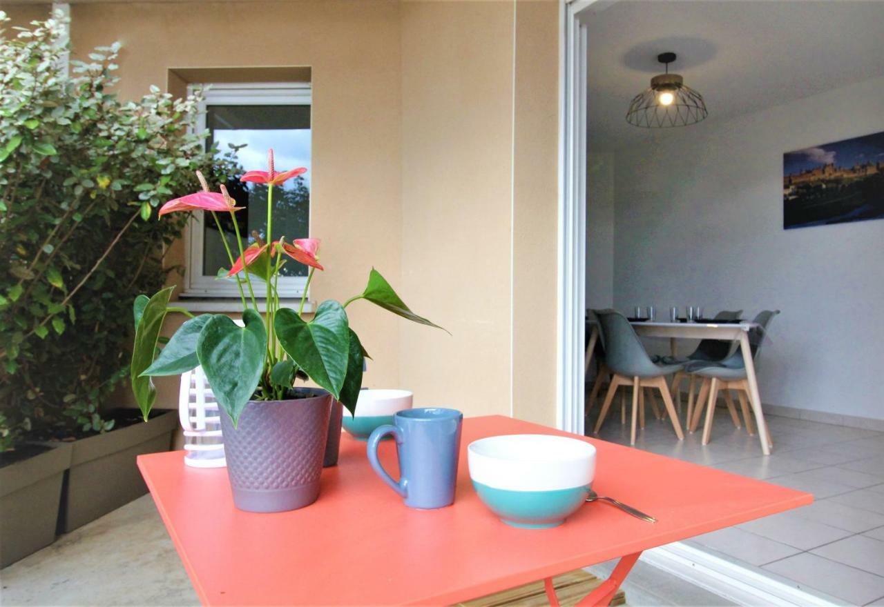 Tout Confort ! Calme, Climatisation, Parking Gratuit, Grande Terrasse, Ascenseur, Wifi Carcassonne Bagian luar foto